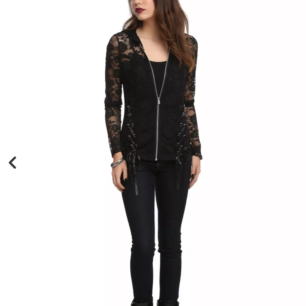 Royal Bones By Tripp Black Lace Hoodie - Picture 2 of 11